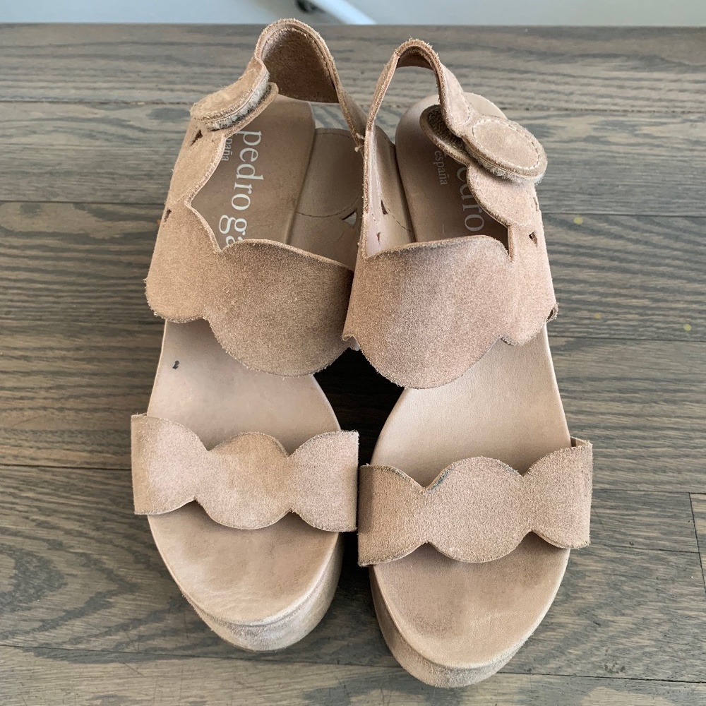 Pedro Garcia Tan Wedge Sandals size 37